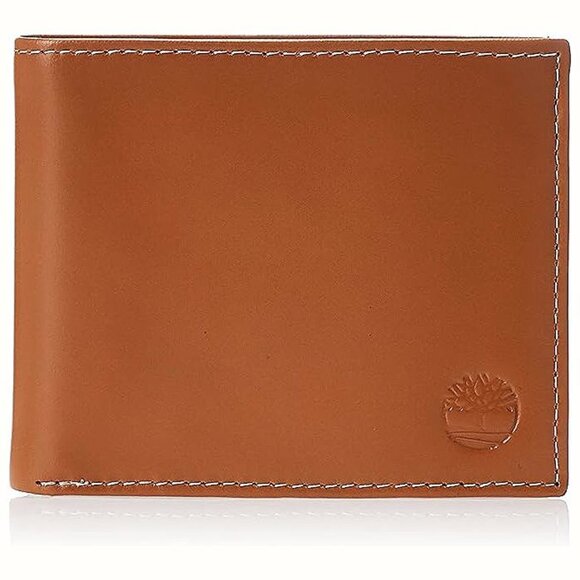 mens Leather Wallet With Attached Flip Pocket, Tan (Cloudy), One Size